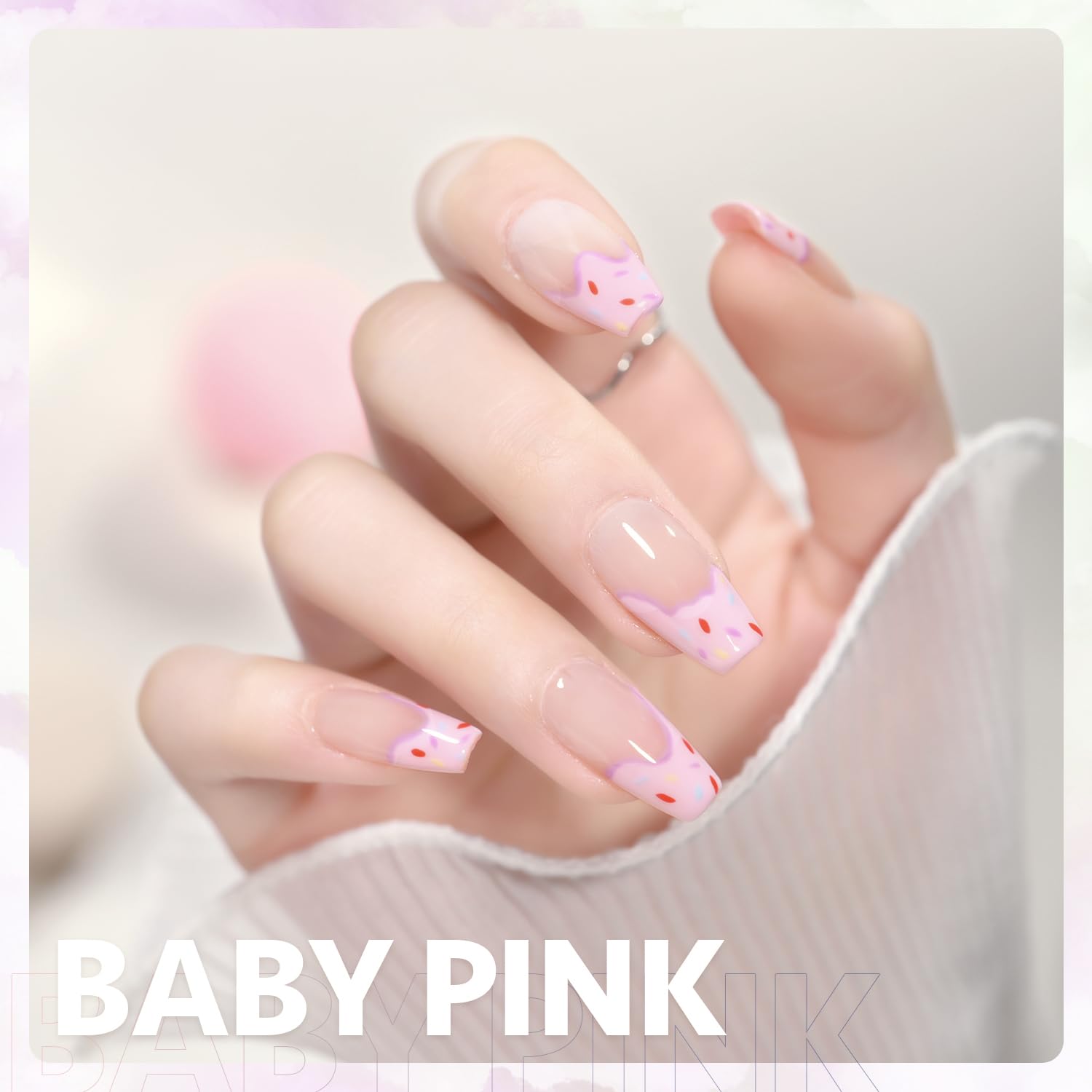 GAOY pastel gel polish color swatch highlighting creamy candy-pink shade
