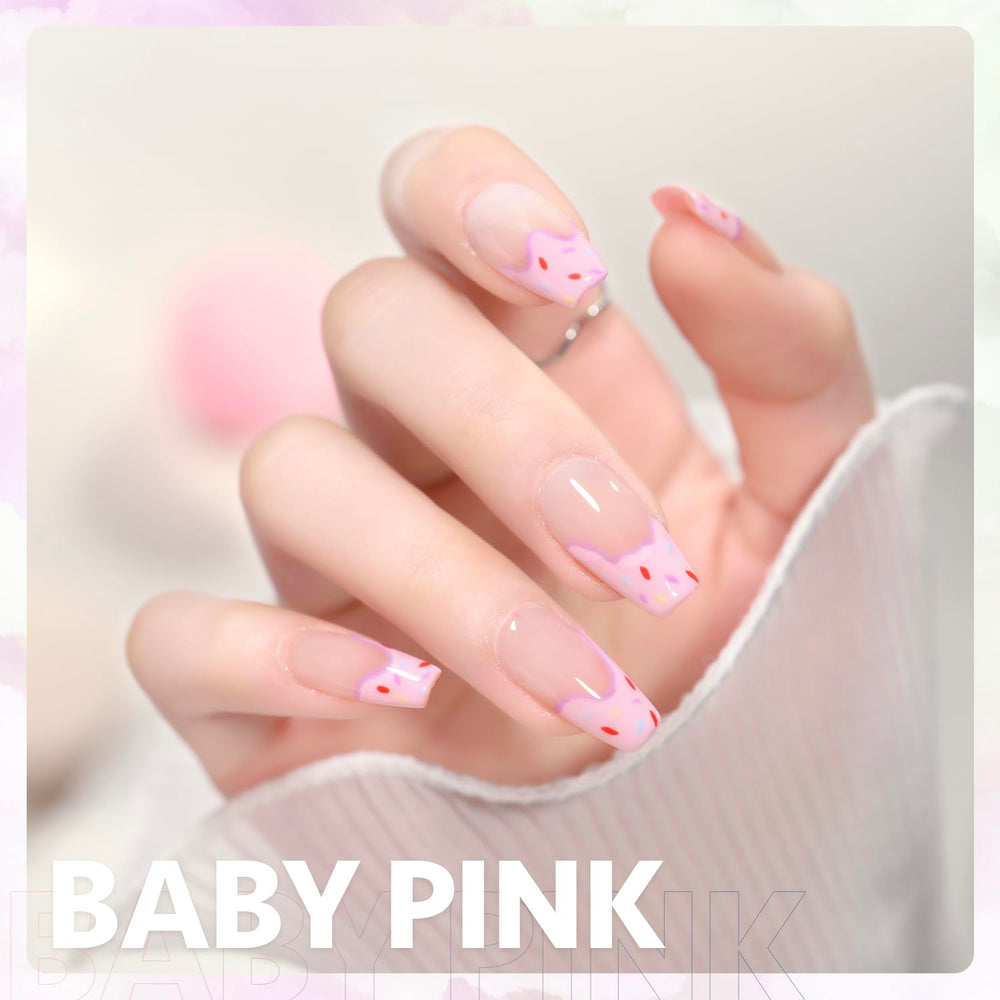 GAOY pastel gel polish color swatch highlighting creamy candy-pink shade