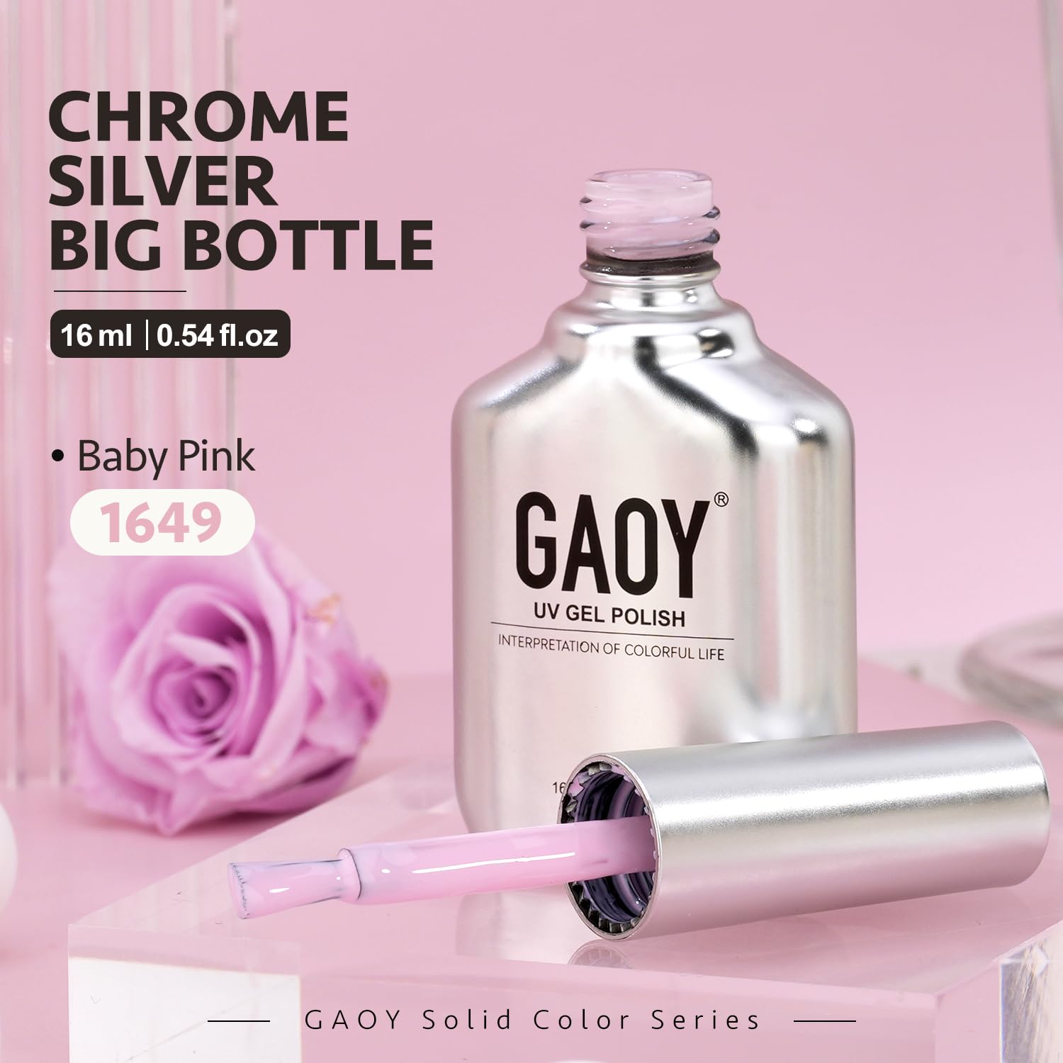 GAOY pastel gel polish packaging box and bottle detail