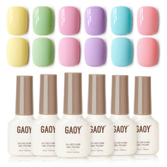 GAOY Pastel Gel Nail Polish Set, botella rosada para manicura duradera