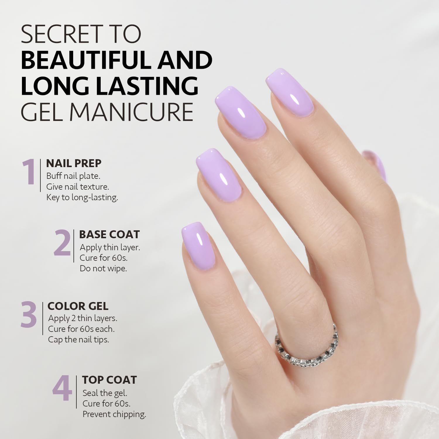 Glossy top coat from GAOY gel polish after cure