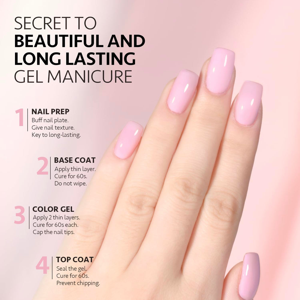 GAOY pastel gel polish curing under UV lamp in 60 seconds