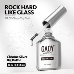 GAOY peel-off base coat chrome-silver bottle design supports stylish display