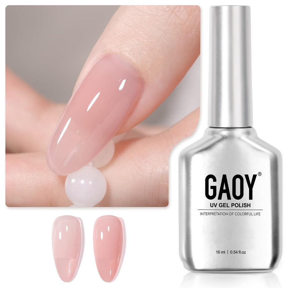GAOY Pink Jelly bottle for at-home nail art with smooth application.