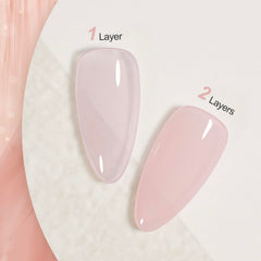 GAOY Pink Jelly Nude swatch layer showcasing sheer to opaque buildable color.