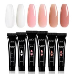 GAOY gel de poligel en tono rosado claro, extensión duradera para uñas en casa.