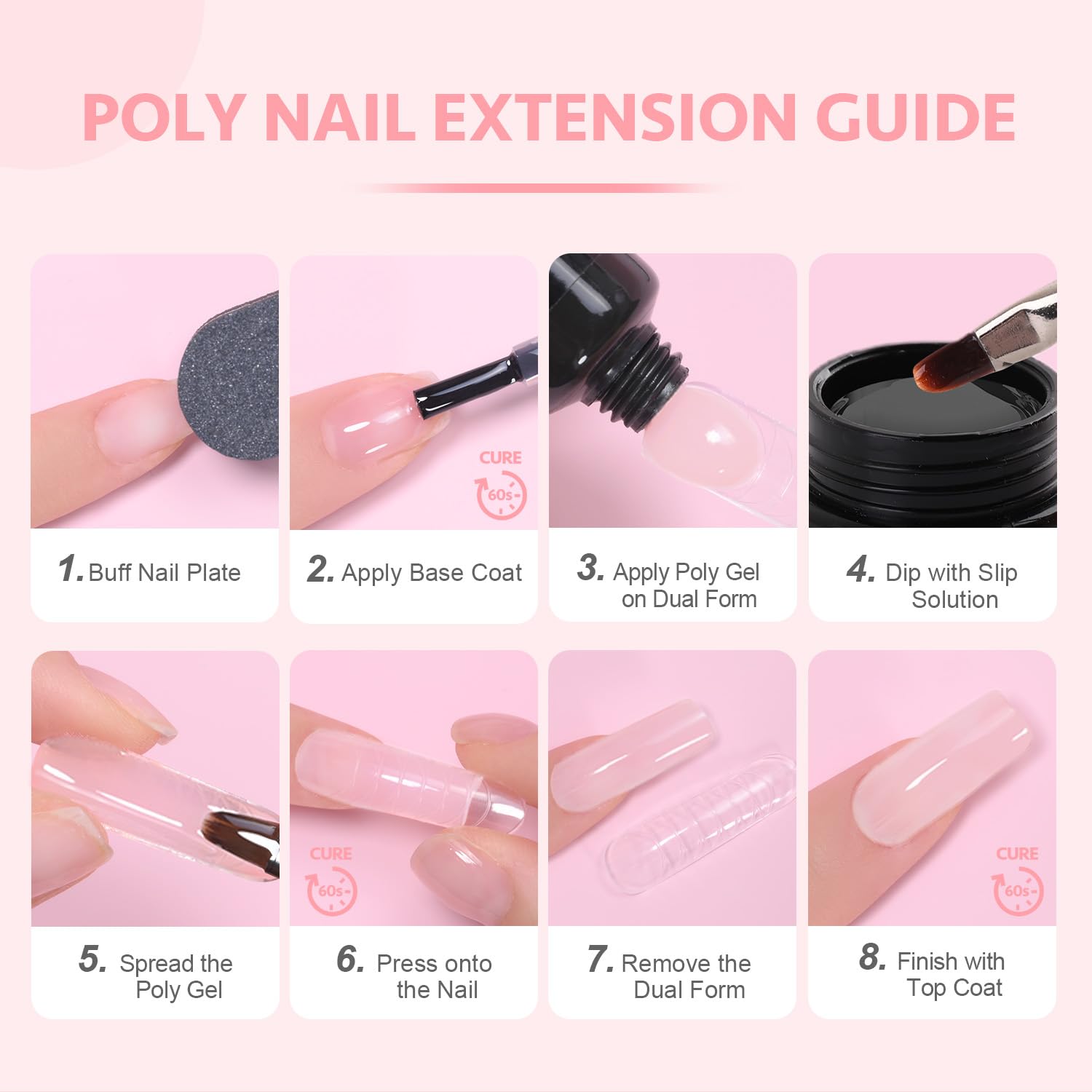 GAOY Poligel rosado ideal para casa o salón