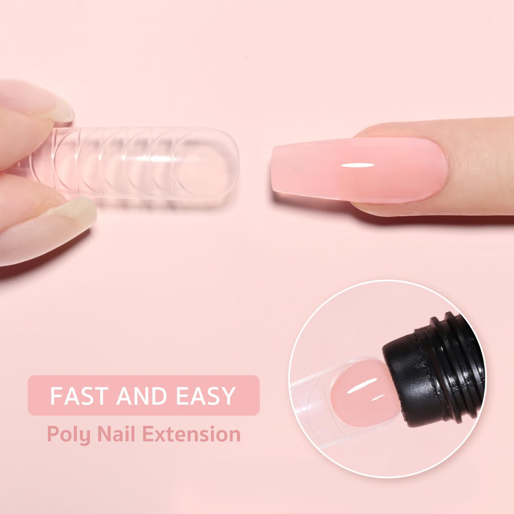 Extensión de uñas con GAOY Poly Gel para lograr longitudes definidas.