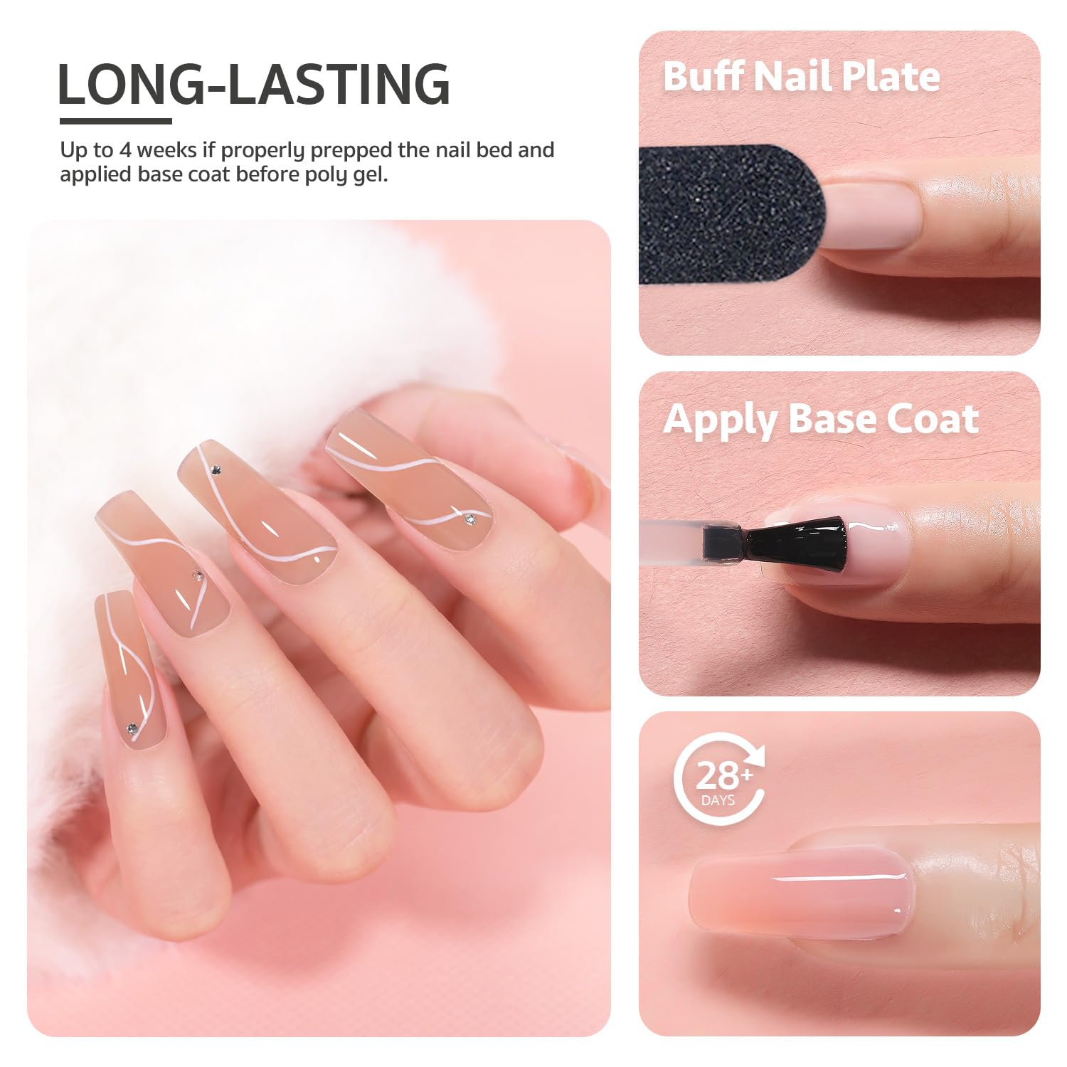 GAOY Poly Gel con slip solution para extender y alisar la mezcla con precisión.