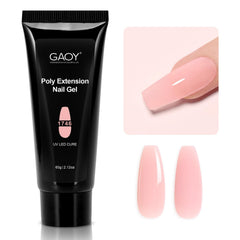 GAOY Poly Gel cristal rosado en frasco para uñas duraderas y naturales.