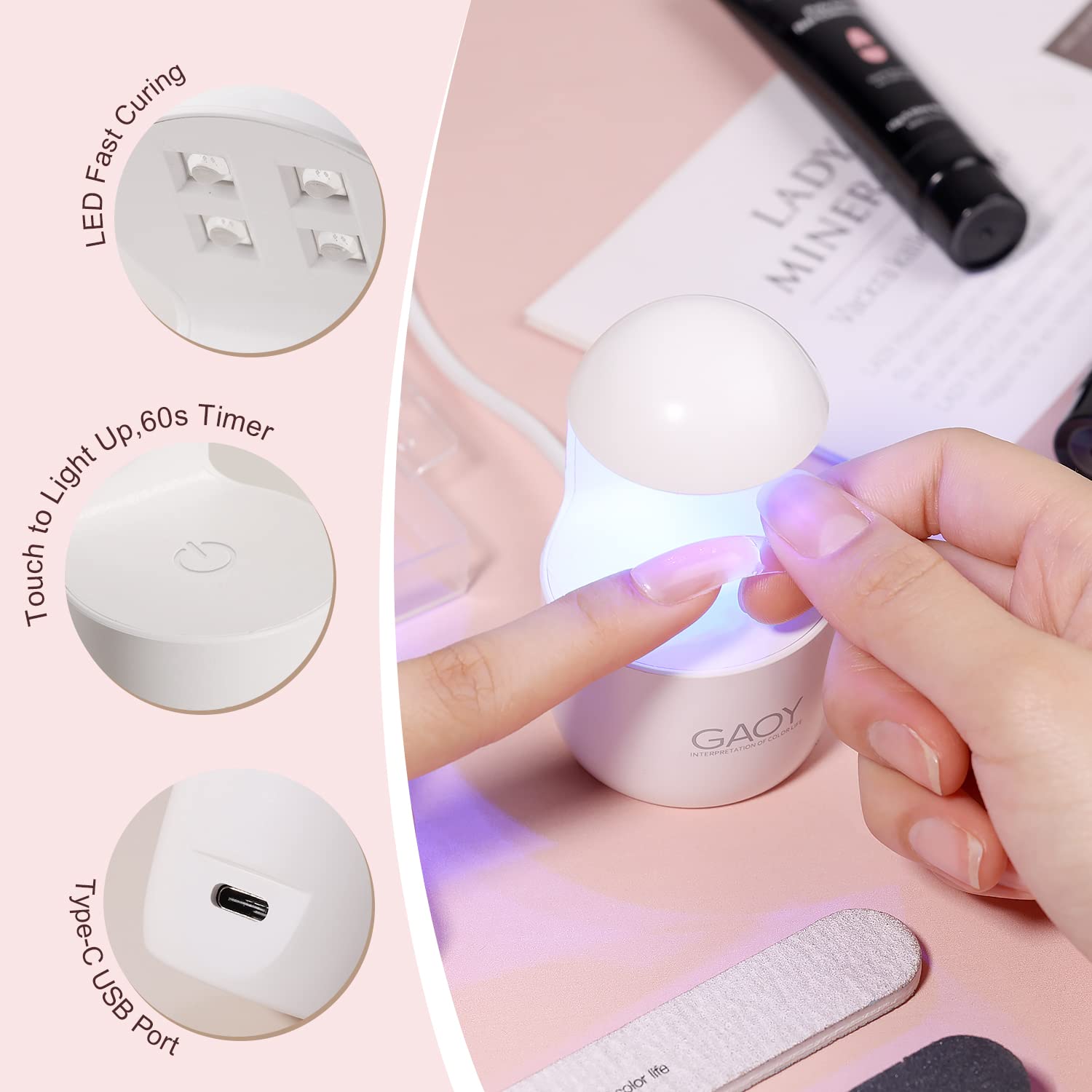 GAOY poly gel extension application demo guides beginners toward clean, even layers