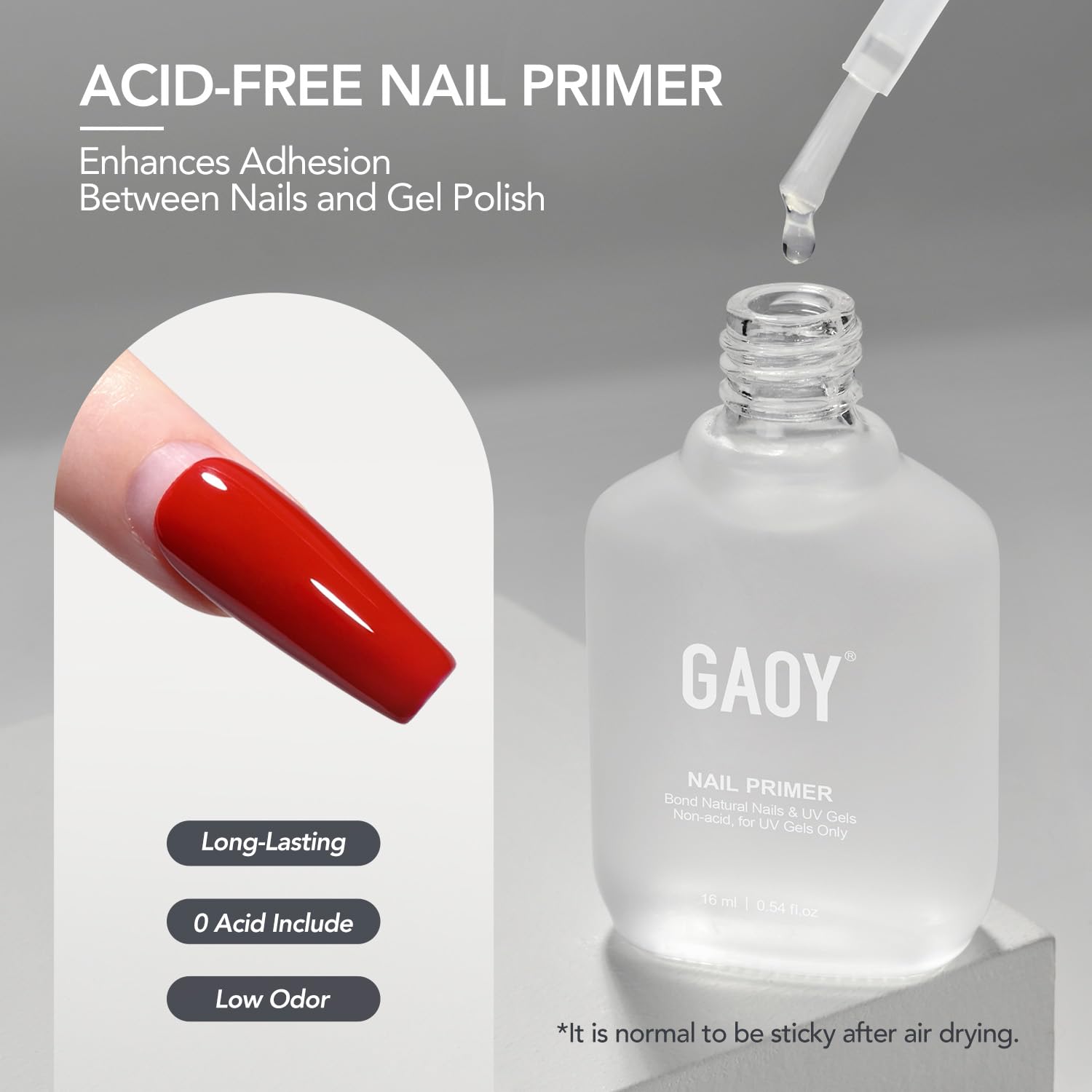 GAOY Primer de uñas 16ml en paquete práctico para casa