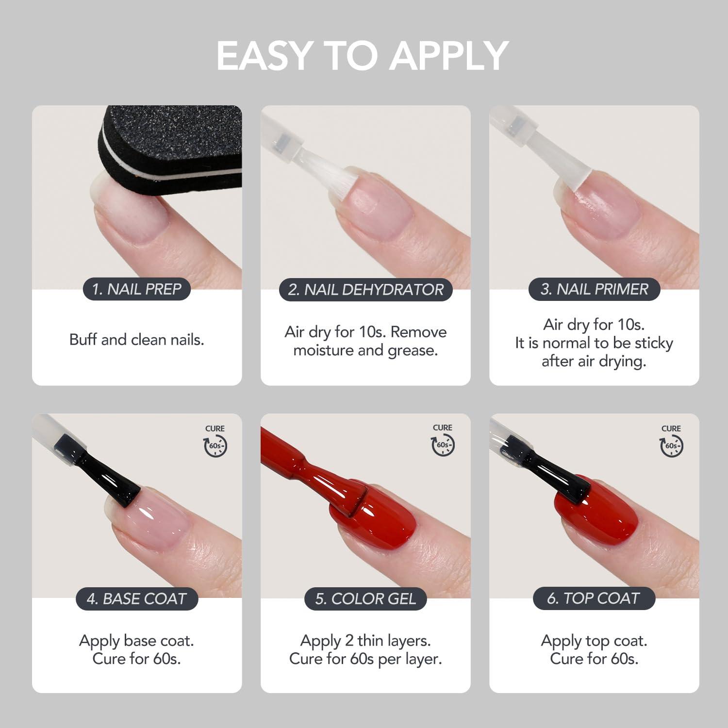 GAOY Primer de uñas para uso en casa, preparación fácil para gel o acrílico
