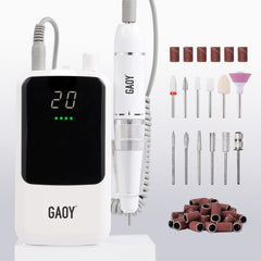 GAOY rechargeable cordless nail drill front view for precise shaping at home