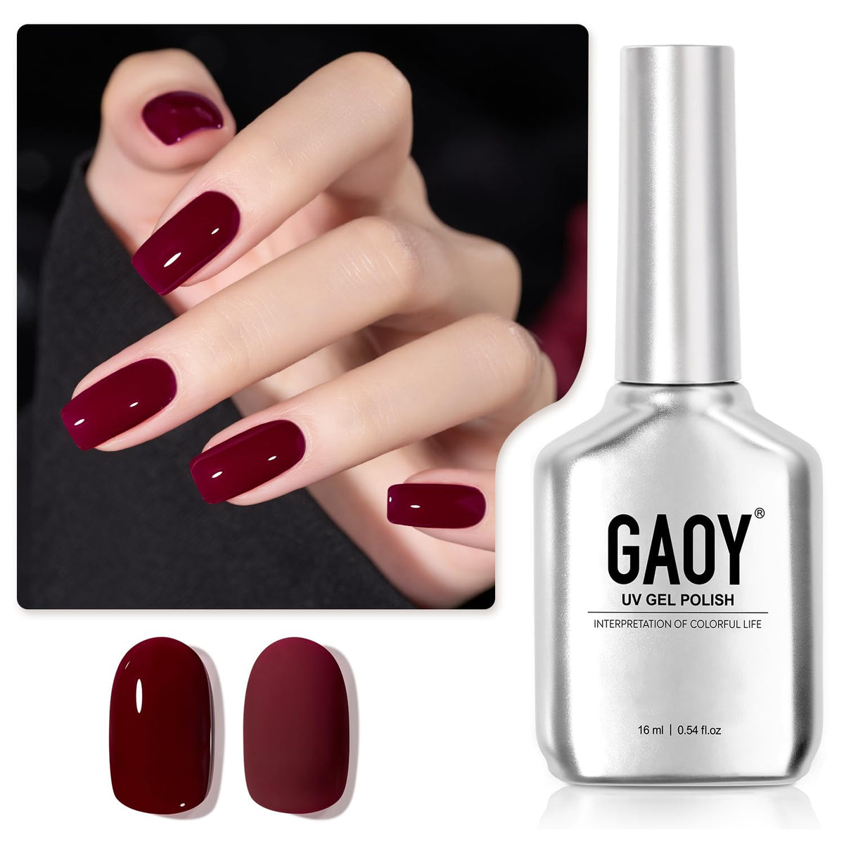 GAOY red gel nail polish 1149 bottle for at home manicure