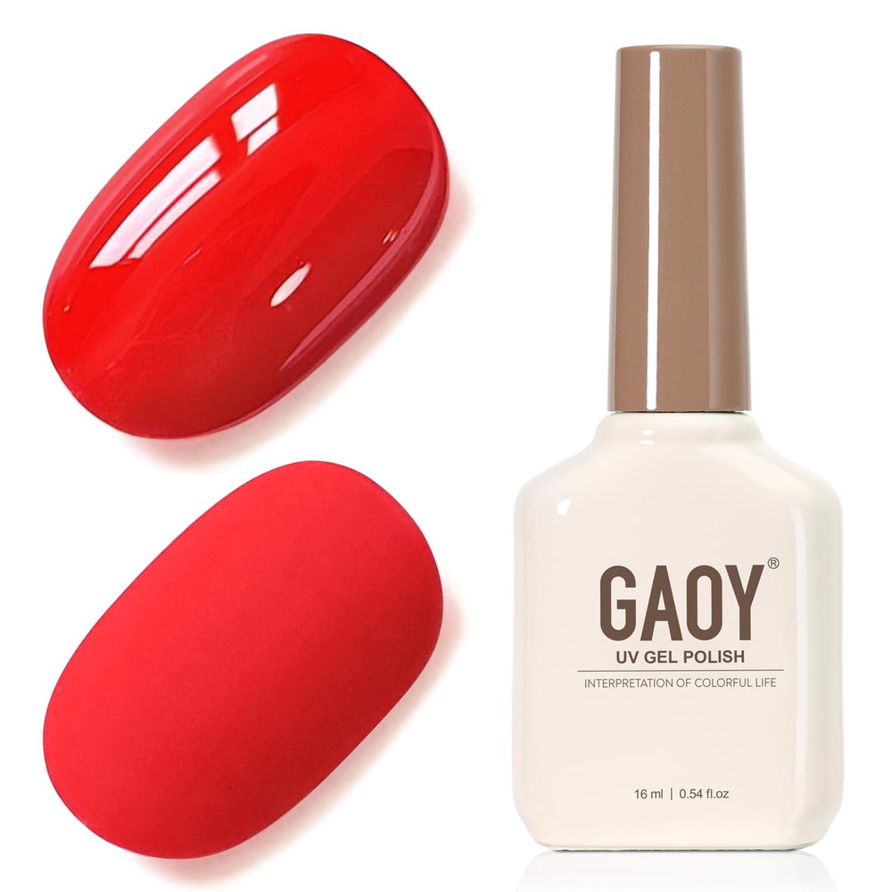 GAOY 1975 Prima Red gel bottle front view for at-home manicure