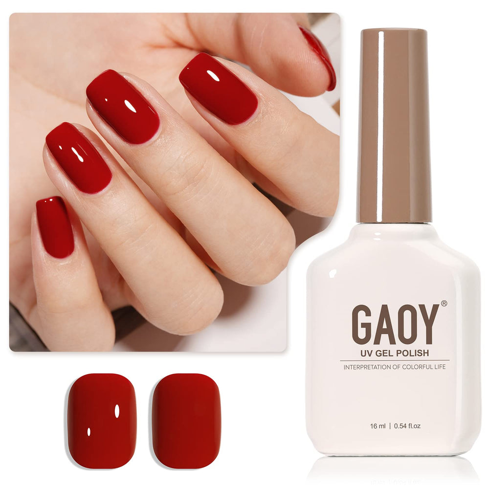 GAOY Ruby Red gel nail polish bottle, rich color for a long-lasting at-home manicure