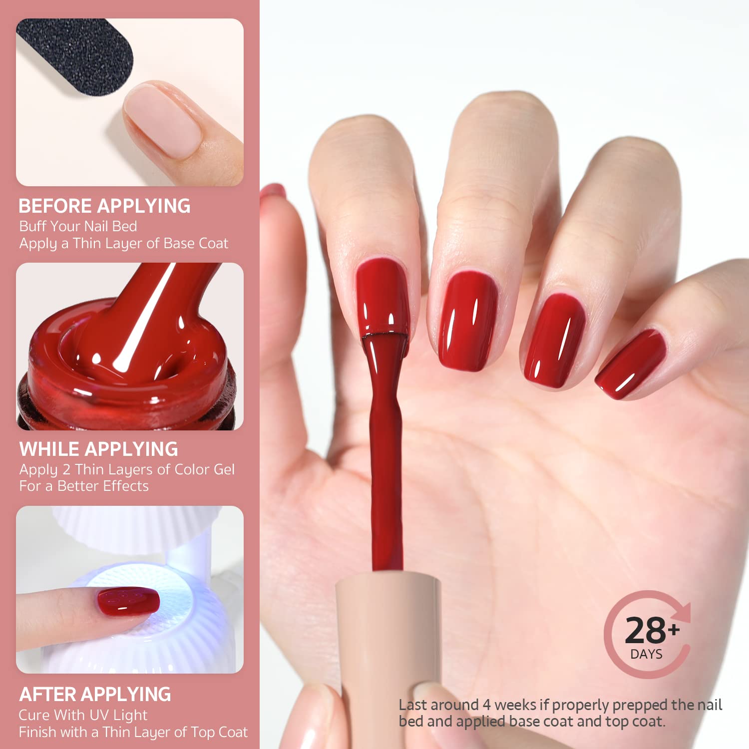 GAOY Ruby Red swatches show true color and smooth application