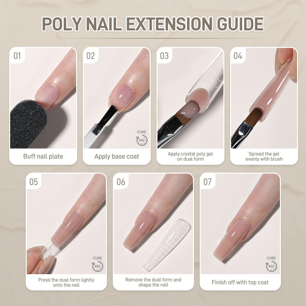 GAOY Salon-quality nail art at home with crystal poly gel kit.
