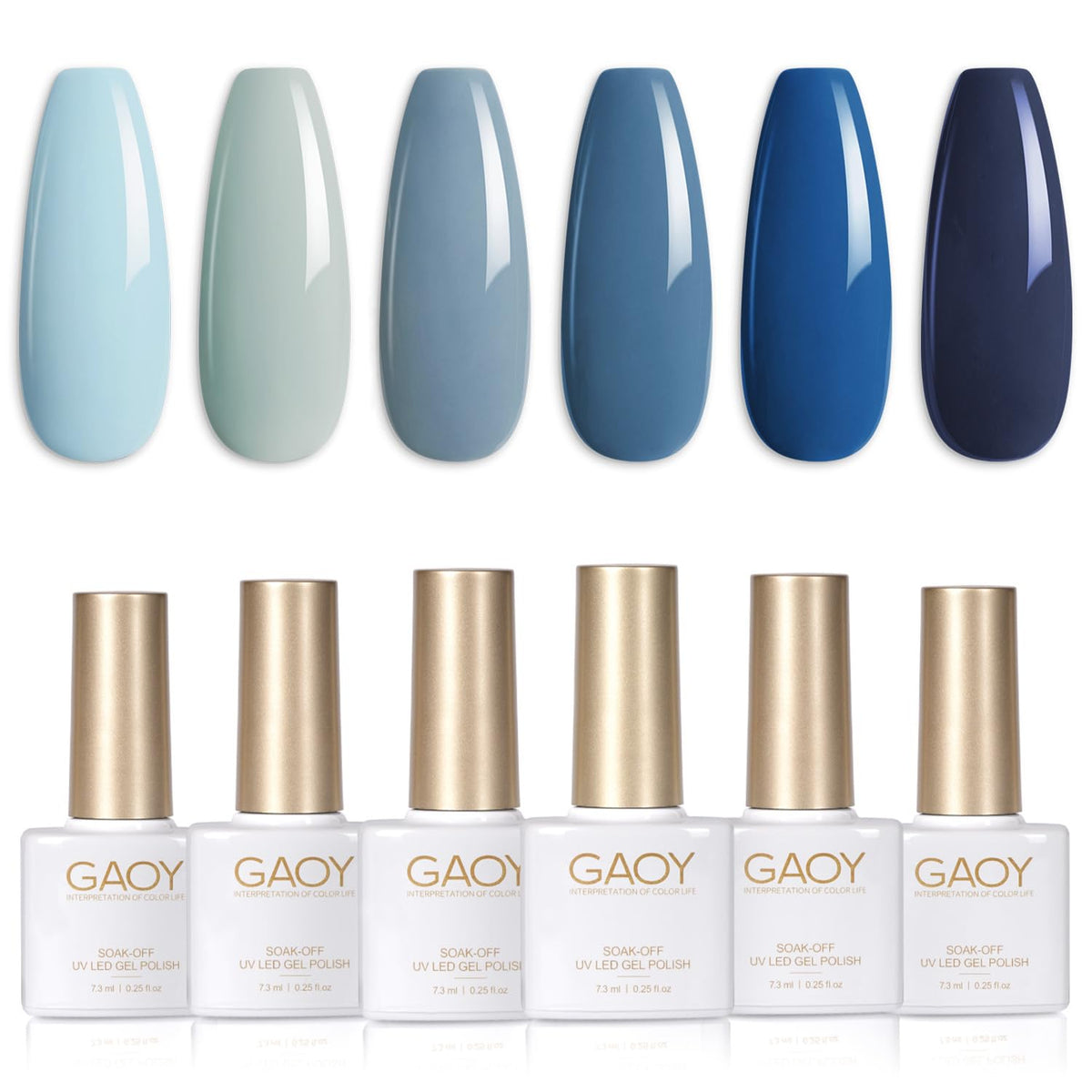 GAOY set esmalte gel azul marino para acabado brillante