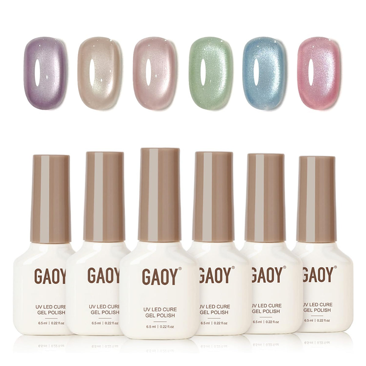 GAOY set de gel veraniego con 6 colores y efecto ojo gato para uñas llamativas