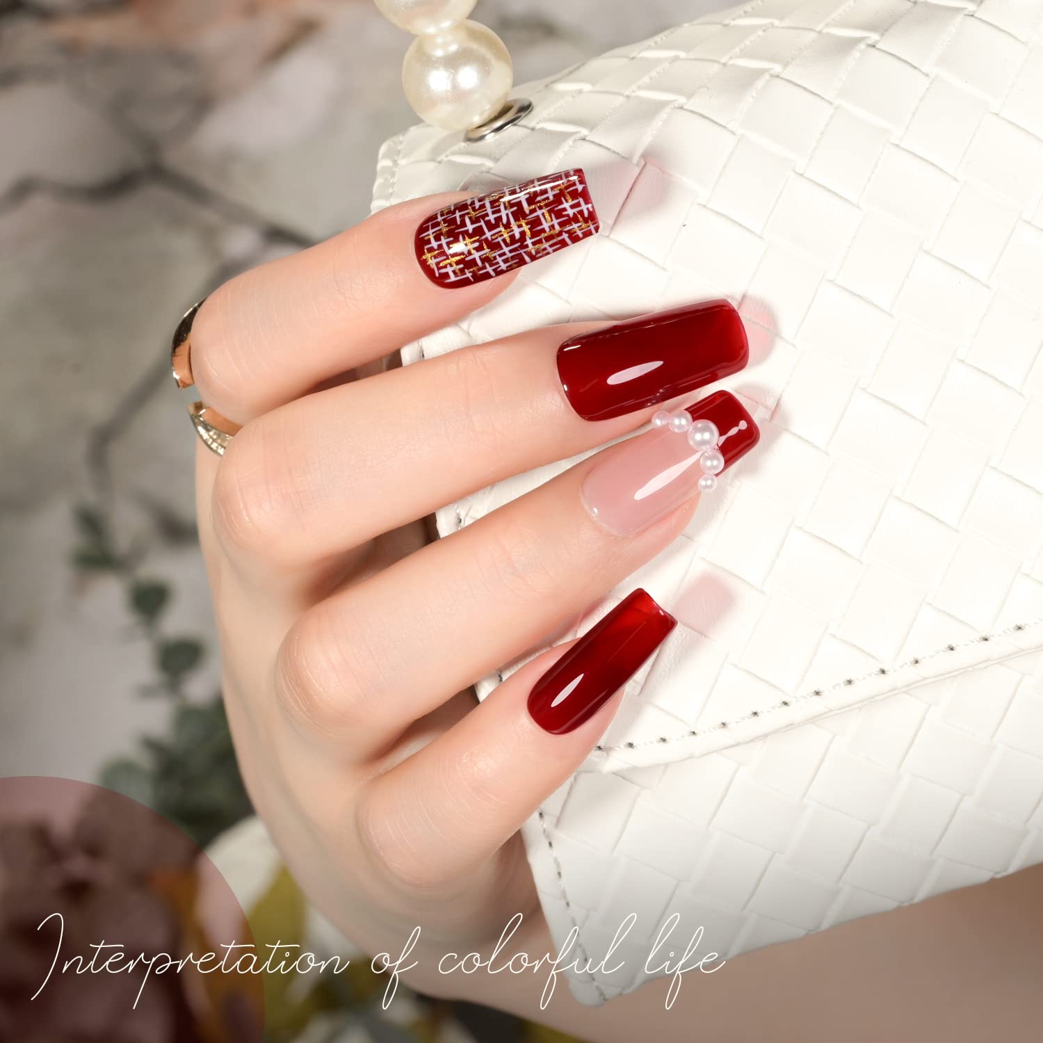 GAOY Sheer Red Gel Nail Polish brush closeup highlighting smooth application