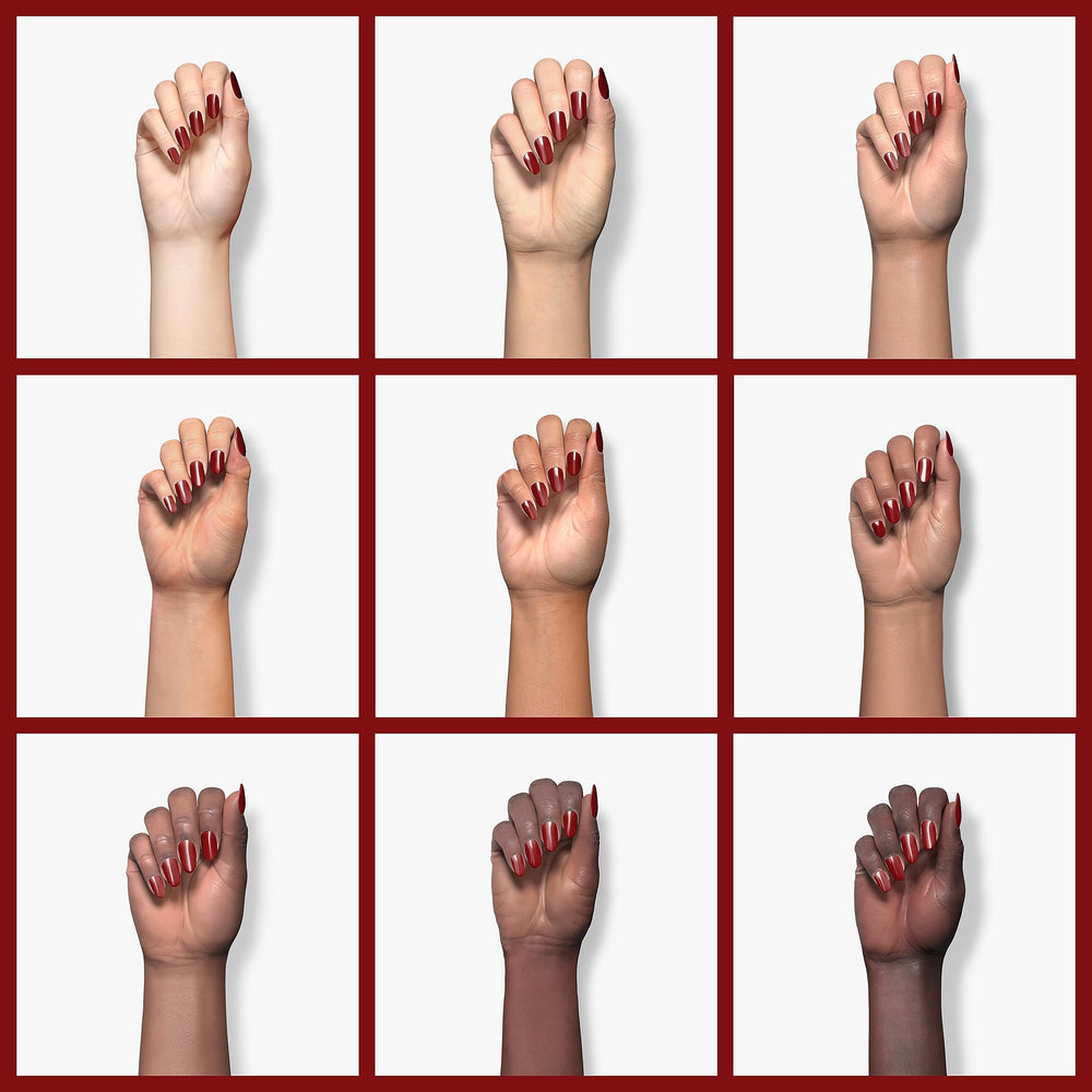 GAOY Sheer Red Gel Nail Polish on nails with a jelly finish