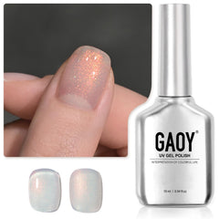 GAOY Shimmer Gel Polish 3023 Aqua Glimmer bottle close-up for DIY nail art