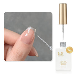 GAOY silver glitter swirl gel polish bottle for long-lasting at-home sparkle.
