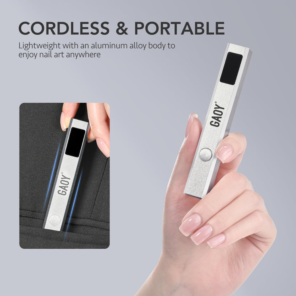 GAOY silver portable nail dryer designed for compact beauty routines and travel.