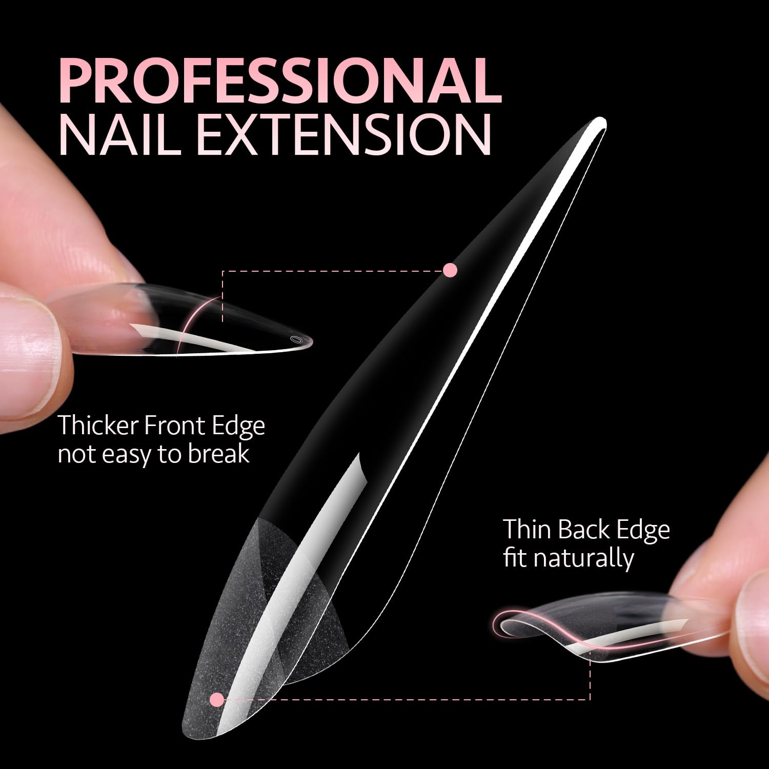 GAOY soft gel material tips offer flexible, gentle wear with a natural-nail feel.