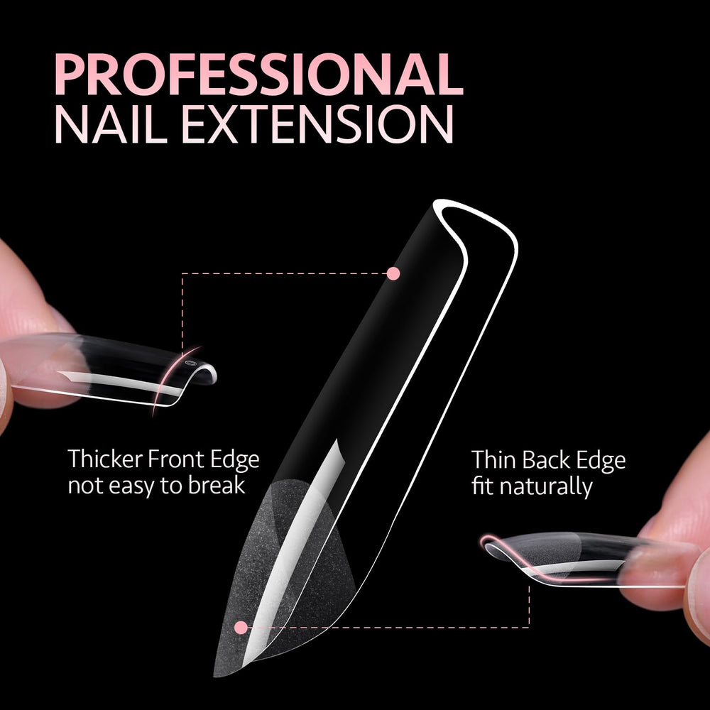 GAOY soft gel nail tips shown in 12 sizes with top-number marks for quick sizing