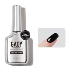GAOY stain-resistant gel top coat bottle delivering a crystal gloss finish.