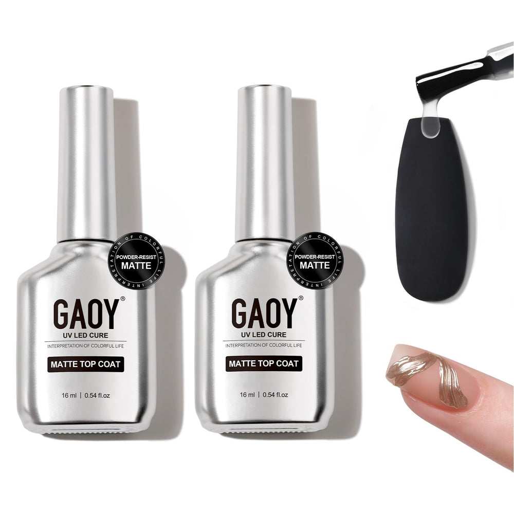 GAOY capa superior mate de gel 16 ml, acabado elegante y duradero para manicuras.