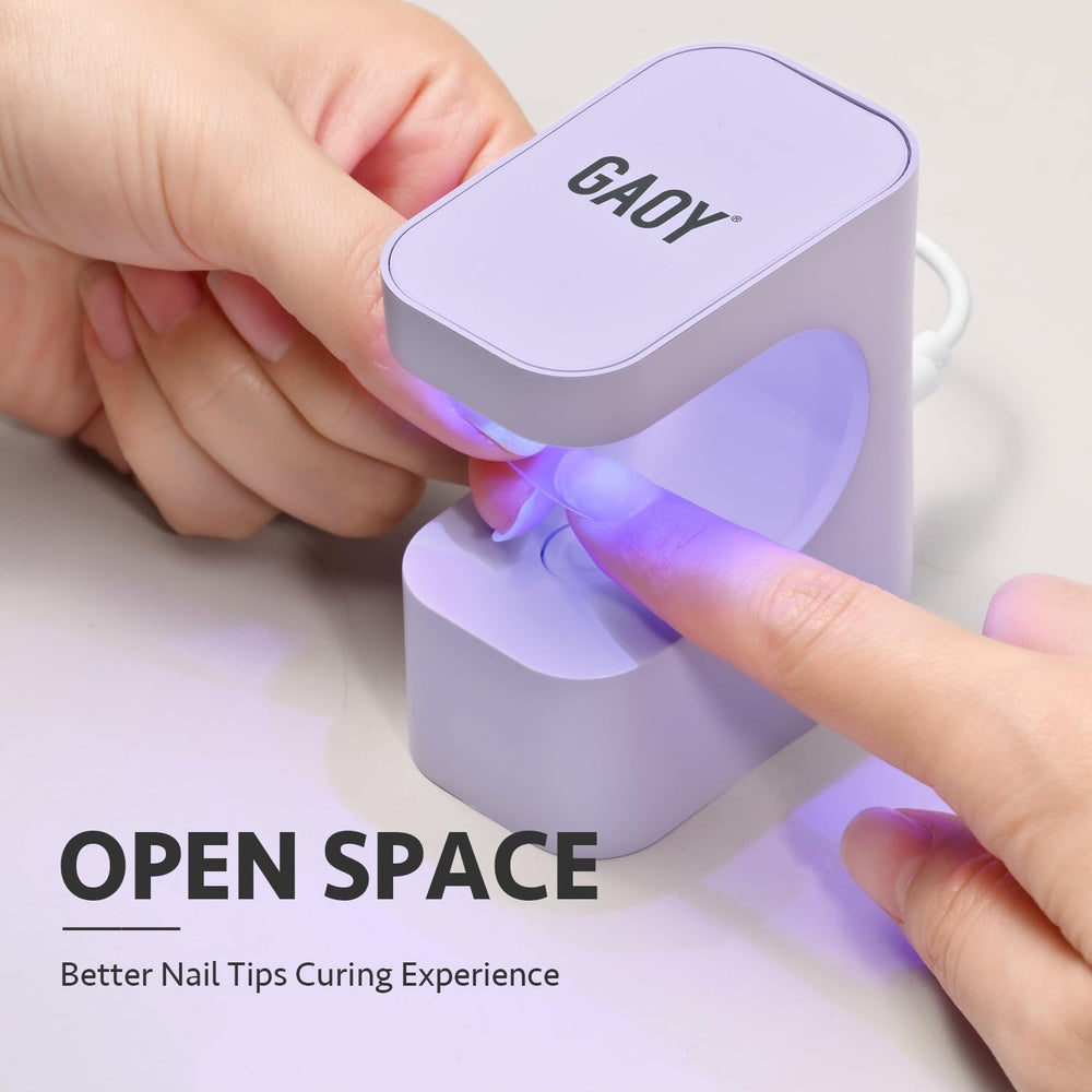 GAOY U-shaped LED nail lamp shows curved interior for easy edge coverage.