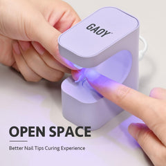 GAOY U-shaped LED nail lamp shows curved interior for easy edge coverage.