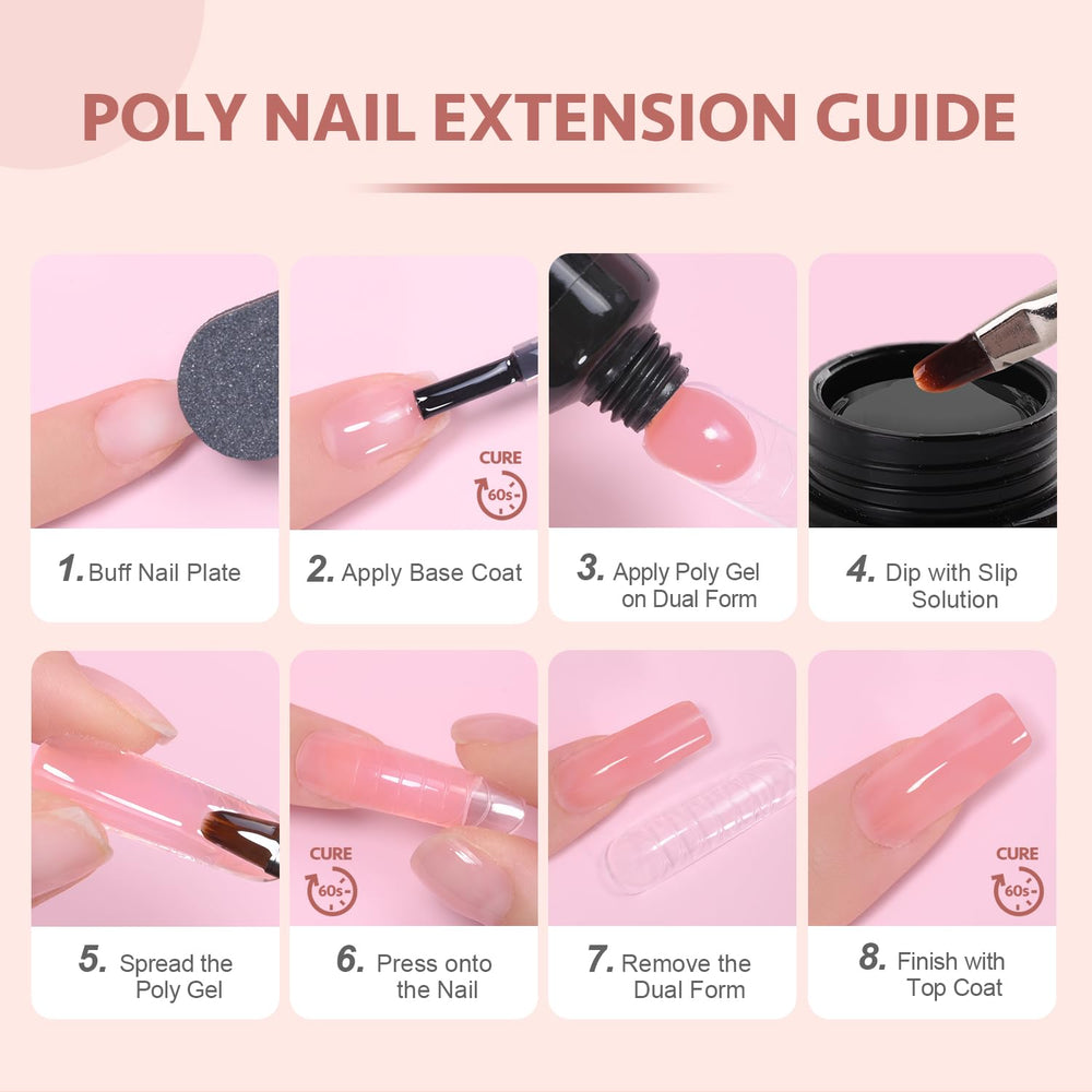 GAOY uñas acabadas con gel natural y brillo suave.
