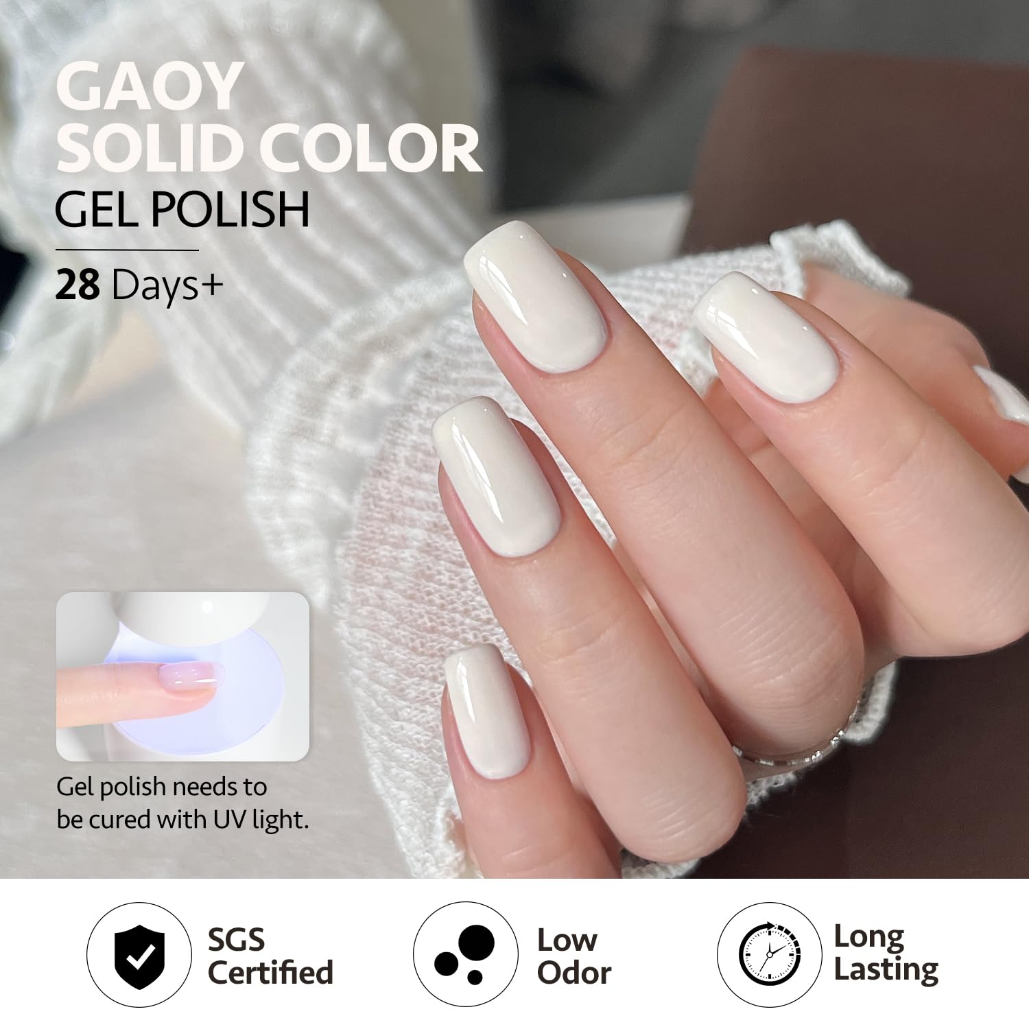 GAOY curado UV en 60 segundos para uñas secas rápidamente.