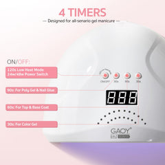GAOY UV LED nail lamp with LCD display panel for precise timer control