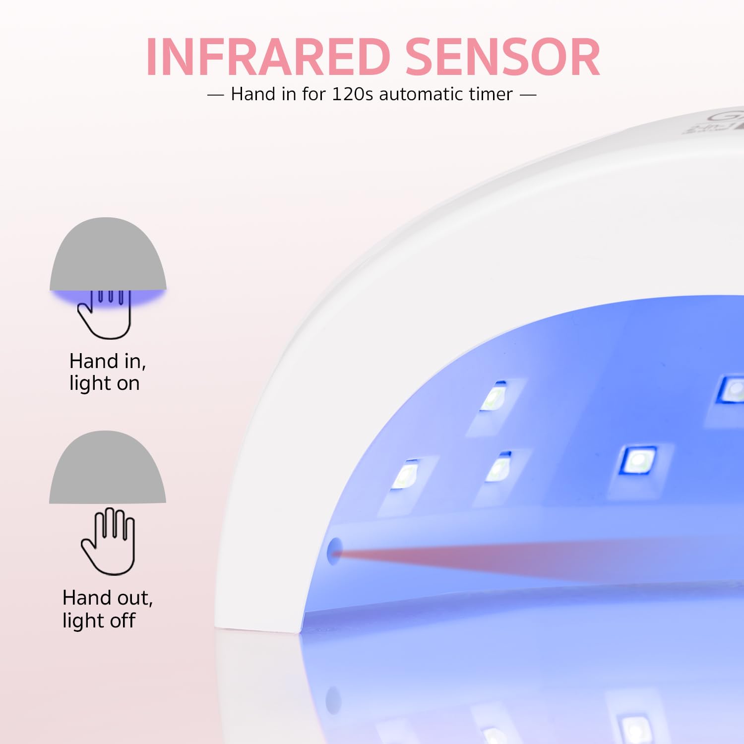 GAOY UV LED nail lamp with timer buttons for flexible curing