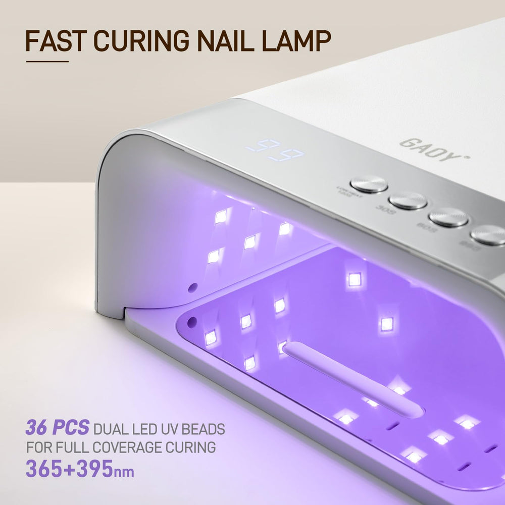 GAOY UV nail lamp showing 36 LEDs for fast, uniform gel polish curing.