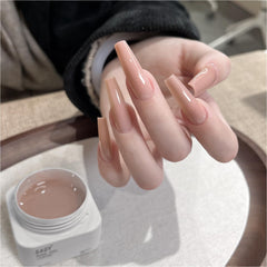 GAOY Watery Crystal Poly Gel for precise nail extension with natural-looking color.