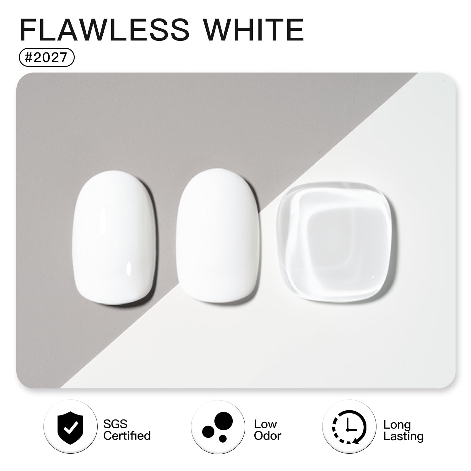 GAOY White Gel Nail Polish brush applying two layers for a smooth finish