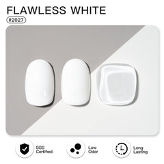 GAOY White Gel Nail Polish brush applying two layers for a smooth finish