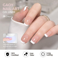 GAOY White Swirl gel polish, UV lamp cure in 60 seconds