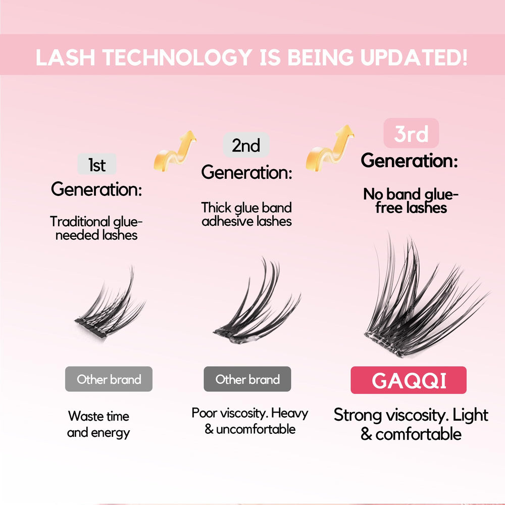 GAQQI Invisible-band lashes contour softly to your eye.