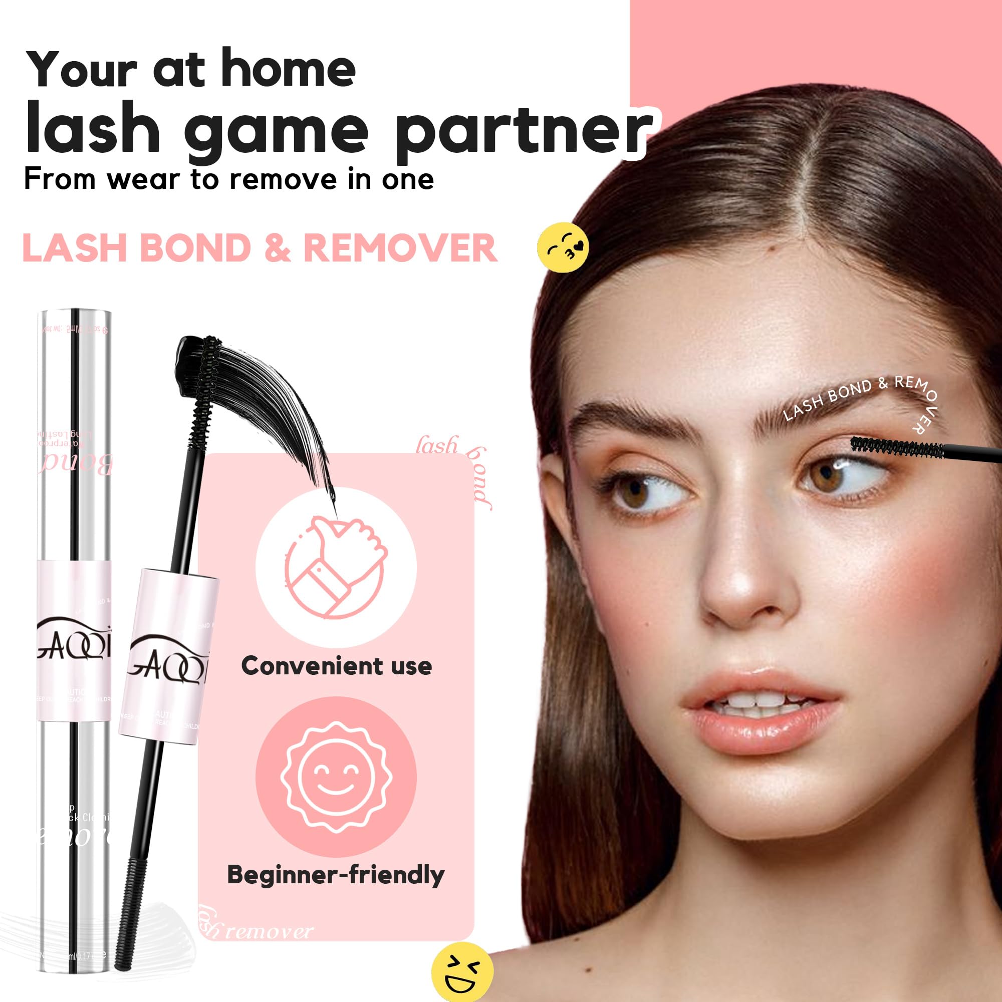 Close-up of lash bond application demonstrates secure hold.