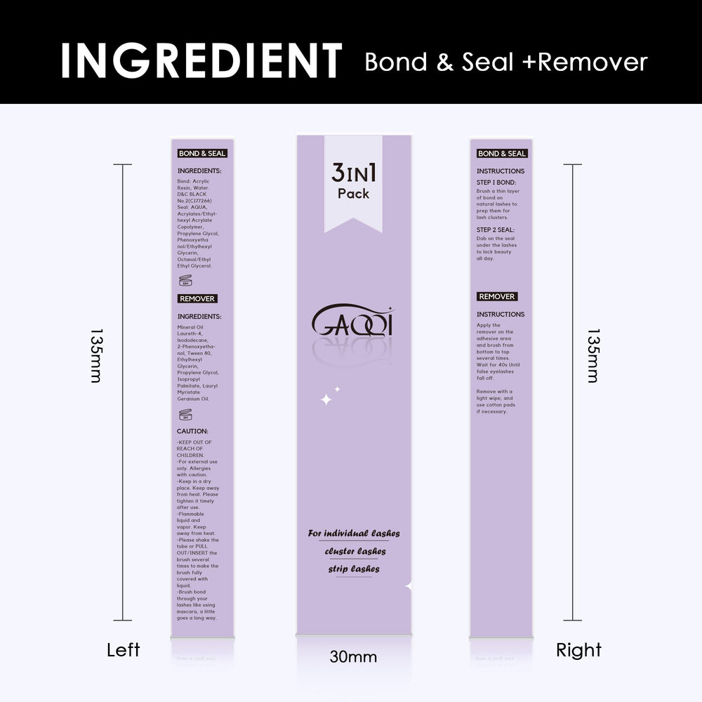 GAQQI lash bond application close-up for strong, durable lash adhesion