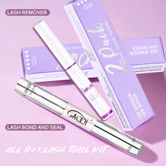 GAQQI Lash Bond applied to natural lashes demonstrating strong hold