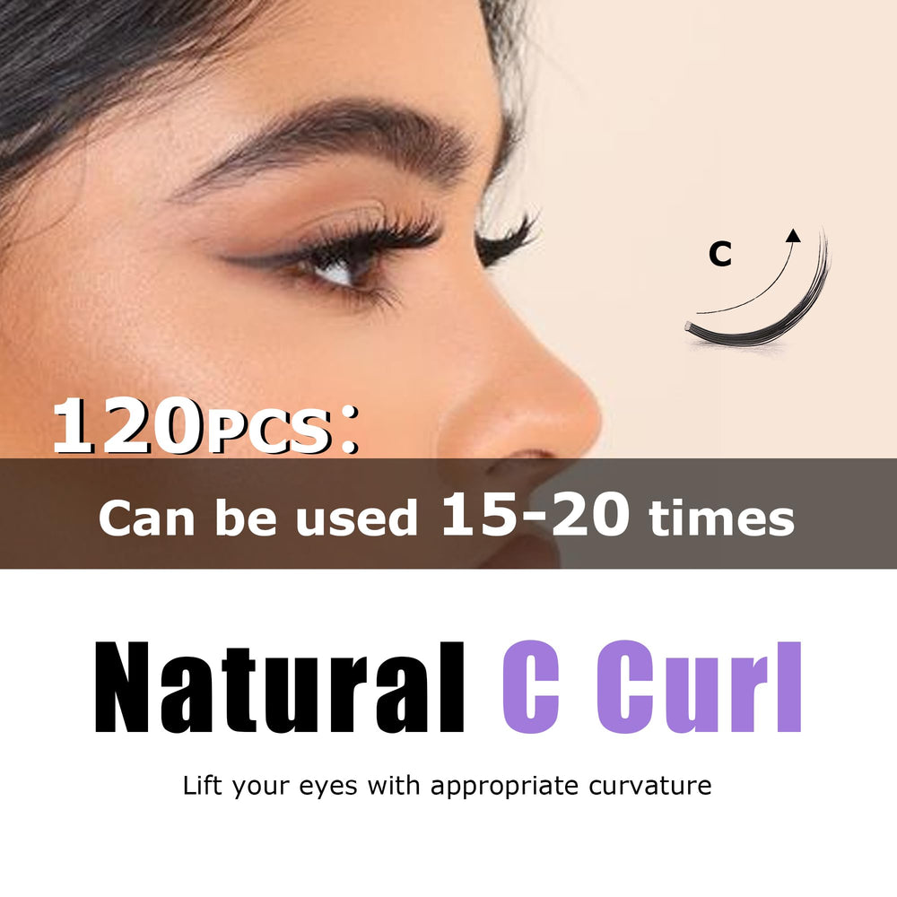 GAQQI lash clusters DIY application demonstrating quick, customizable lash styles